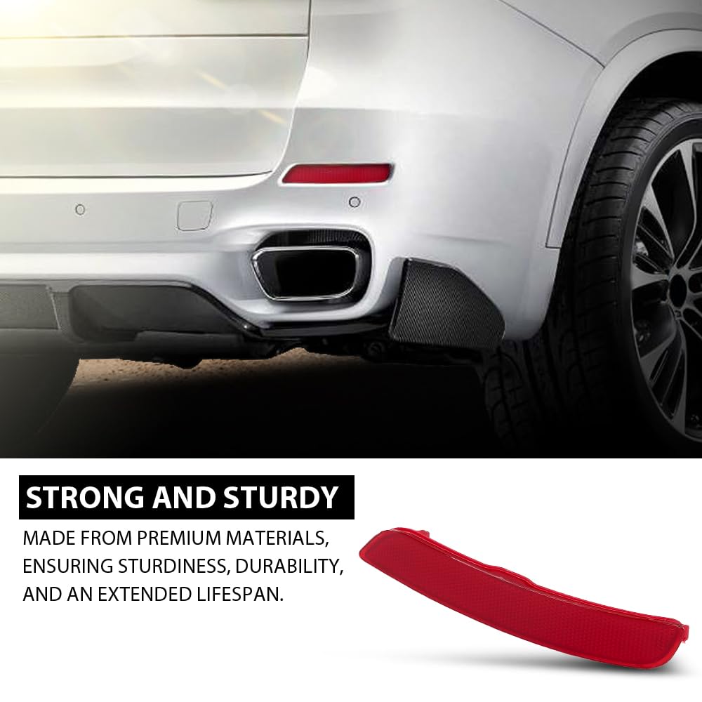 G-PLUS Right Rear Bumper Reflector Light Compatible with BMW F15 X5 2013-2018 63147847592 Red