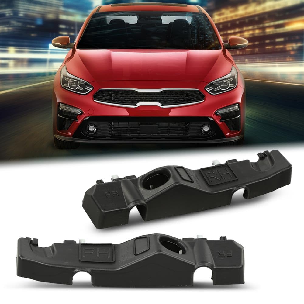 G-PLUS Front Bumper Bracket Retainers Assembly Set 2pcs Compatible with 2019-2022 Kia Forte 86551-M6500 8655-1M7000 86551-M7500 86551-M6000 86552-M6000 Black