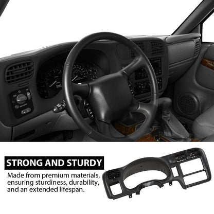 G-PLUS Cluster Dash Bezel Radio Trim Panel Double Din Compatible with Chevy Blazer S10/ GMC Jimmy Sonoma 1998-2004 (Black)