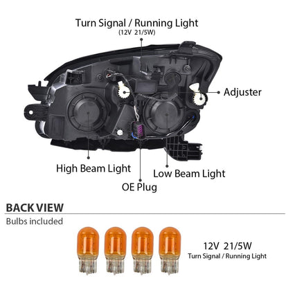 G-PLUS Headlights Assembly Compatible with Chevy Trax 2013 2014 2015 2016 Halogen Set Pair Left & Right Headlamps Clear Lens Chrome Housing Amber Reflector,faros delanteros