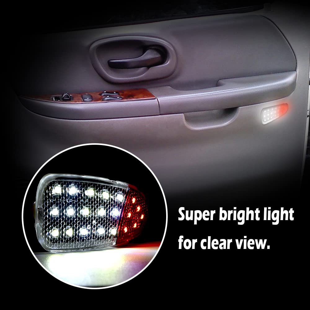 G-PLUS one Pair LED Interior Door Panel Courtesy Lamp Compatible with 1997-2003 Ford F150/1997-1999 Ford F250 F65Z13B724AA F65Z13B725AA