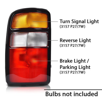 G-PLUS Tail Lights Compatible with Chevy Suburban 1500 2500/Tahoe 2000-2006,Fit GMC Yukon 2000-2006,Rear Brake Lamps Assembly w/o Bulbs,Red Lens Driver & Passenger Faros Traseros,Faros Traseros