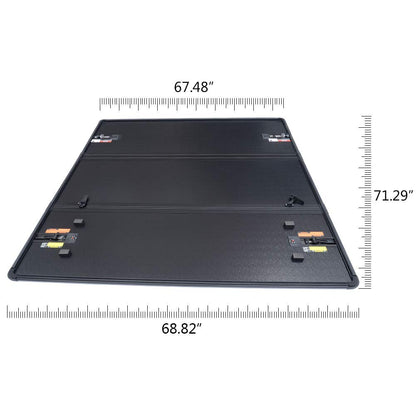 G-PLUS Lock Solid Hard Tri-Fold Tonneau Cover Compatible with 2004-2007 Chevy/GMC Extra Short Bed 5´8" (07 Classic Body)