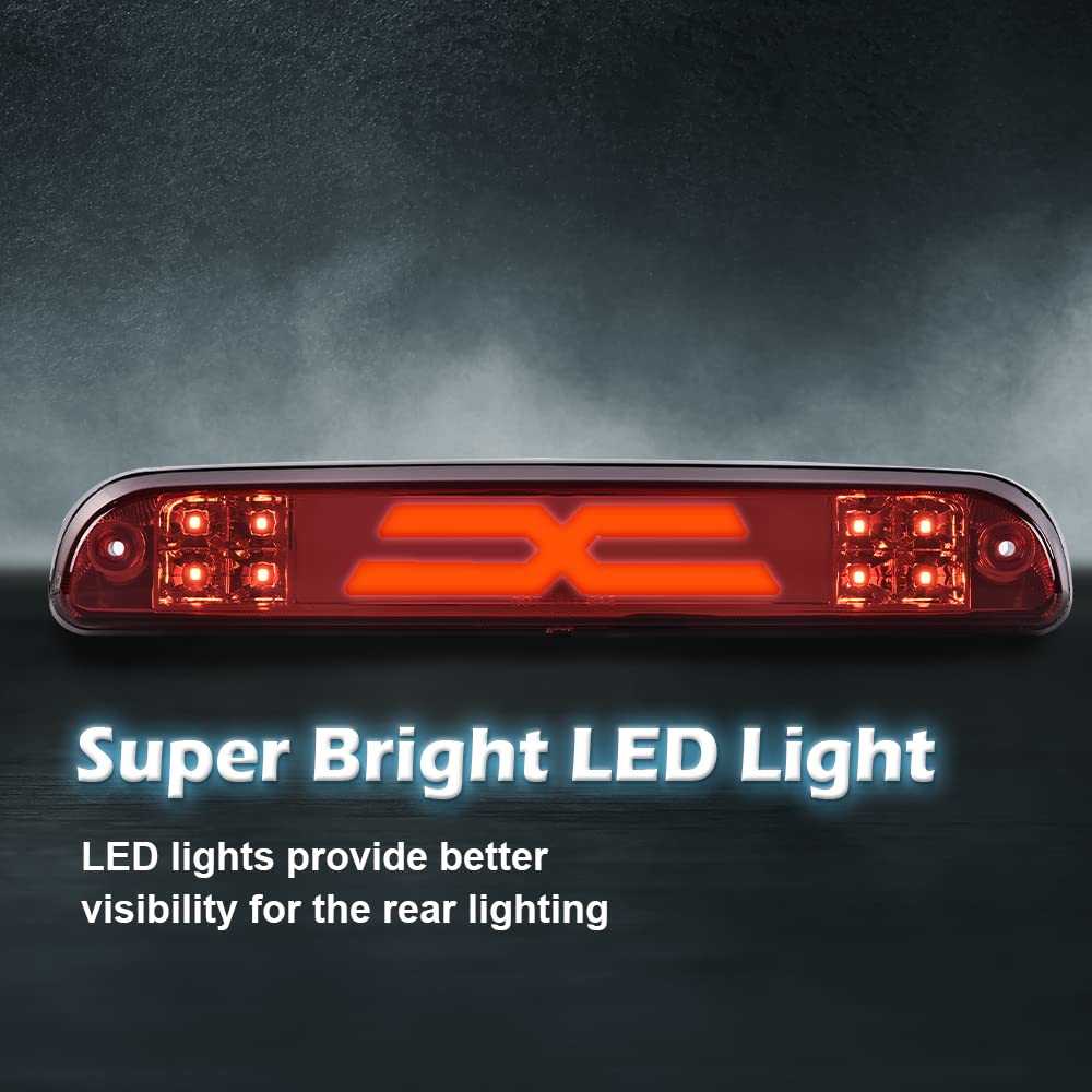 G-PLUS LED Third Type X High Mount Brake Stop Light Compatible with 1993-2011 Ranger 1999-2016 F250 F350 F450 F550 Super Duty 1995-2003 Mazda B2300 B2500 B3000 B4000 CC3Z13A613B