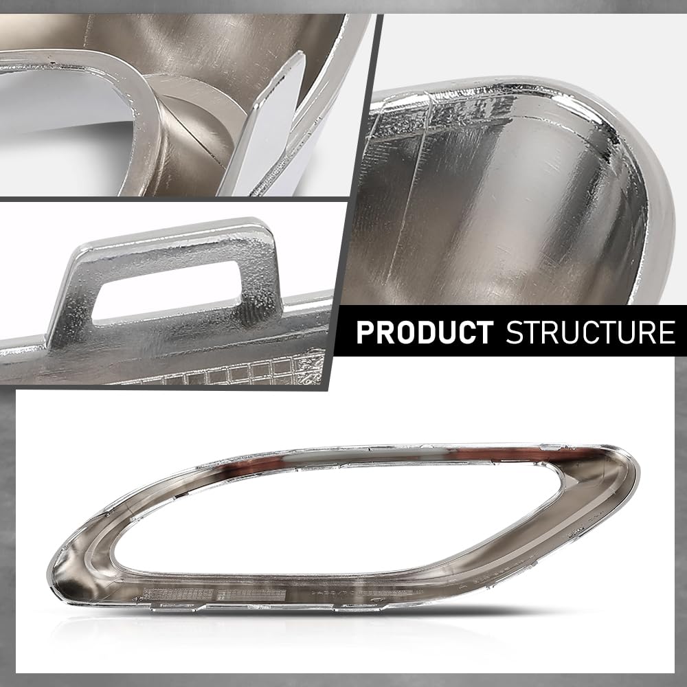 G-PLUS Rear Right Bumper Cover Exhaust Pipe Hole Trim Frame, Compatible with Benz E400 A220 E450 E350 E53 2018-2023, Passenger Side, 2058852321, MB1139107