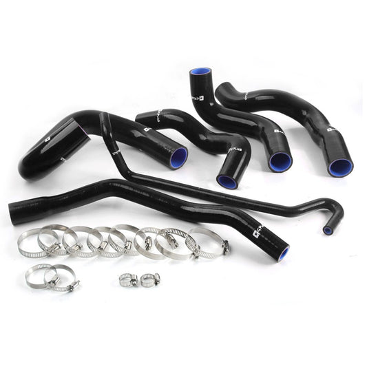 G-PLUS Silicone Radiator Coolant Hose Pipe Kit Clamps Compatible With 2005-2006 For Ford Mustang GT V8/ 2005-2010 Ford GT500,6PCS Black