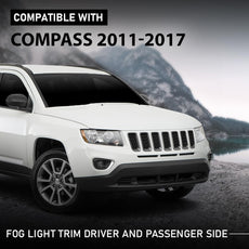 G-PLUS Fog Light Cover Trim for Jeep Compass 2011-2017 LH RH Front View