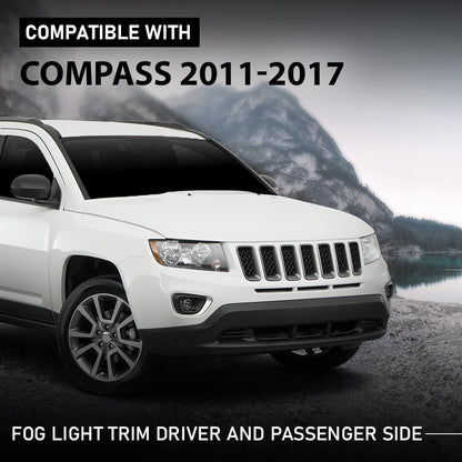 G-PLUS Fog Light Cover Trim Compatible with Jeep Compass 2011-2017 Driver and Passenger Side 68213205AA