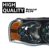 G-PLUS Headlights Assembly, Compatible with 2002 2003 2004 2005 Dodge Ram 1500 2500 3500 Bumper Headlamp, Smoky Lens Chrome Housing Amber Reflector
