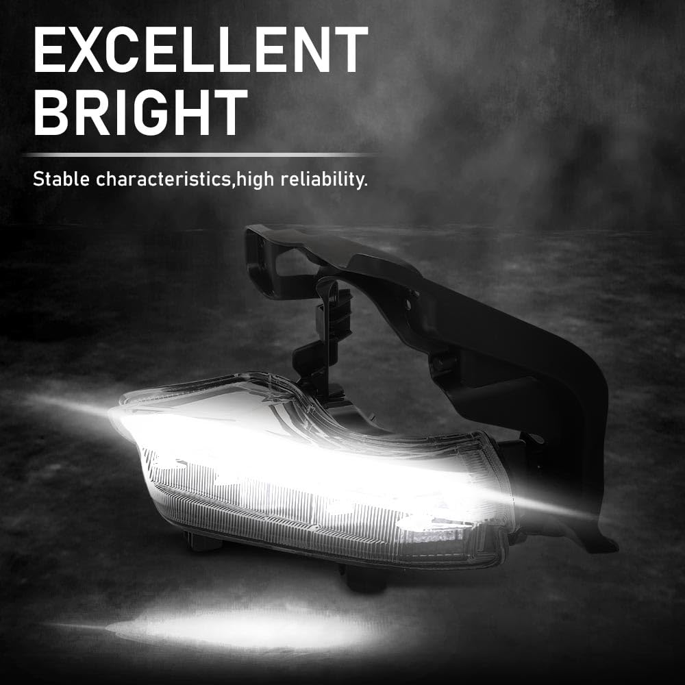 G-PLUS Pair LED DRL Daytime Running Light Driving Fog Lamp, Compatible with Toyota Highlander 2014-2016, Left Driver & Right Passenger Side 2PCS