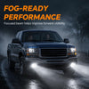G-PLUS Hyper White Full LED Bumper Fog Lights +Switch Left+Right Compatible With 2003-2006 GMC Sierra Bumper Fog Light W/o Wiring Kit