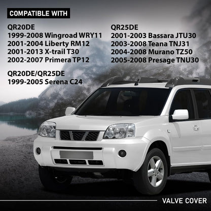 G-PLUS Engine Valve Cover Compatible with Nissan Murano TZ50 QR25DE 2004-2008,Fit Nissan Teana TNJ31 QR25DE 2003-2008,Fit Nissan X-trail T30 QR20DE 2001-2013 132648H303