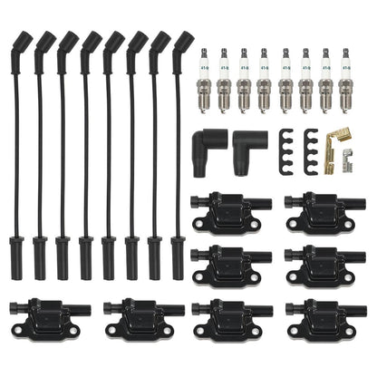 G-PLUS 8PCS Square Ignition Coil & Spark Plug &Wires Compatible with Chevy Silverado GMC Sierra 1500 2007-2013/Fit Chevy Tahoe GMC Yukon 2007-2015/Fit Cadillac Escalade 6.2L-V8 2007-2016