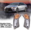 G-PLUS Double Color LED Fog Lights Lamps DRL W/Bulbs Compatible with 2015-2017 Toyota Camry XSE XLE TO2531153,TO2530153 8151006050, 8152006050