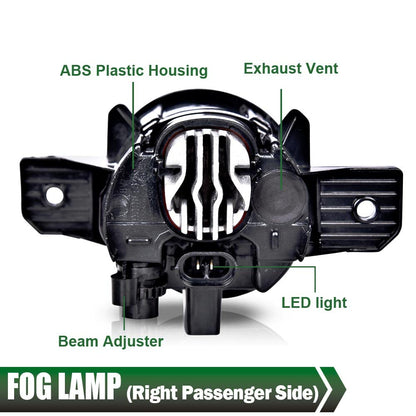 G-PLUS Fog Lights Assembly Compatible with 2019 2020 Nissan Altima 4-Door Sedan S SL SR SV Front Bumper Fog Lights w/Bulb Clear Lens LED Fog Lamps,Passenger (Right)
