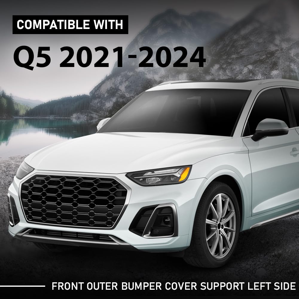 G-PLUS Front Left Outer Bumper Cover Support, Compatible with Audi Q5 2021-2024, Driver Side, 80A807277D