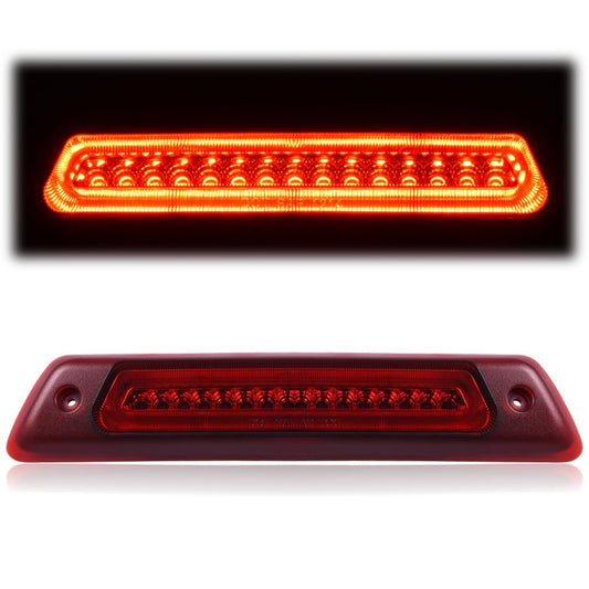 G-PLUS LED Third Brake Light Compatible With 2009-2014 Ford F150 High Mount Rear 3rd Cargo Tail Lamp Waterproof(Red lens Chrome Housing)