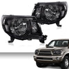 G-PLUS Headlights Compatible with Toyota Tacoma 2005-2011 Headlamps,Smoky Lens Black Housing Clear Reflector,faros delanteros