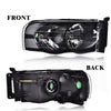G-PLUS Headlights Assembly Compatible with Dodge Ram 1500 2002-2005/Compatible with Dodge Ram 2500 3500 2003-2005 Headlamps Pair Clear Lens Black Housing Clear Reflector,faros delanteros