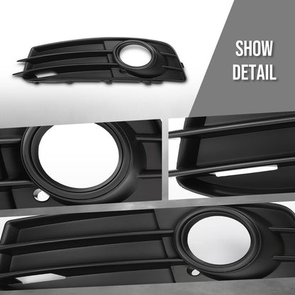 G-PLUS Fog Light Trim Set Driver and Passenger Side Compatible with Audi A3 Base/Quattro Base 2009-2013 Fit Models with Sport Package 8P0 807 681 N ZDE, 8P0 807 682 F ZDE Black