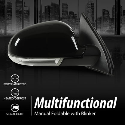 G-PLUS Mirror Power Heated Turn Signal Puddle Light Right Passenger Side Compatible with Volkswagen Jetta 2005-2010 VW1321123 1K1857508BH9B9