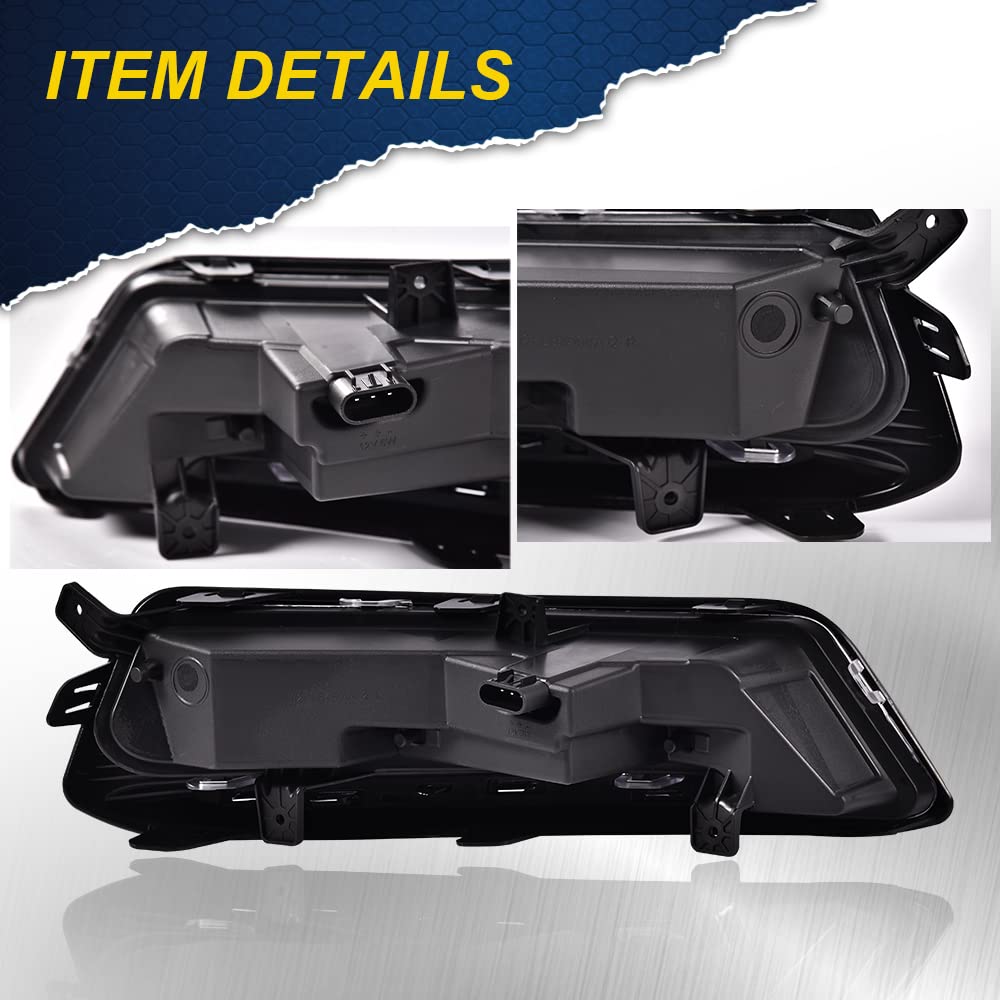 G-PLUS LED Fog Light Compatible With 14-20 Chevy Impala,Clear Lens Daytime Running Light DRL w/Wiring Switch,A Pair