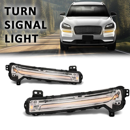 G-PLUS LED Turn Signal Lights Lamp w/Bulb Left+Right Side Compatible with Lincoln Corsair 2020-2024 LJ7Z13K371B, LJ7Z13K371A, FO2530174, FO2531174 Black