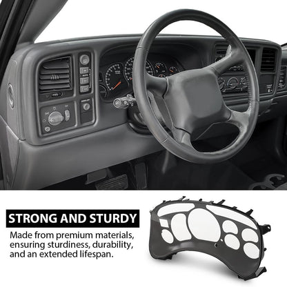 G-PLUS Instrument Cluster Lens Cover Compatible with Chevy Tahoe Silverado 1500 GMC Yukon Sierra 1999 2000 2001 2002 16227347 Black