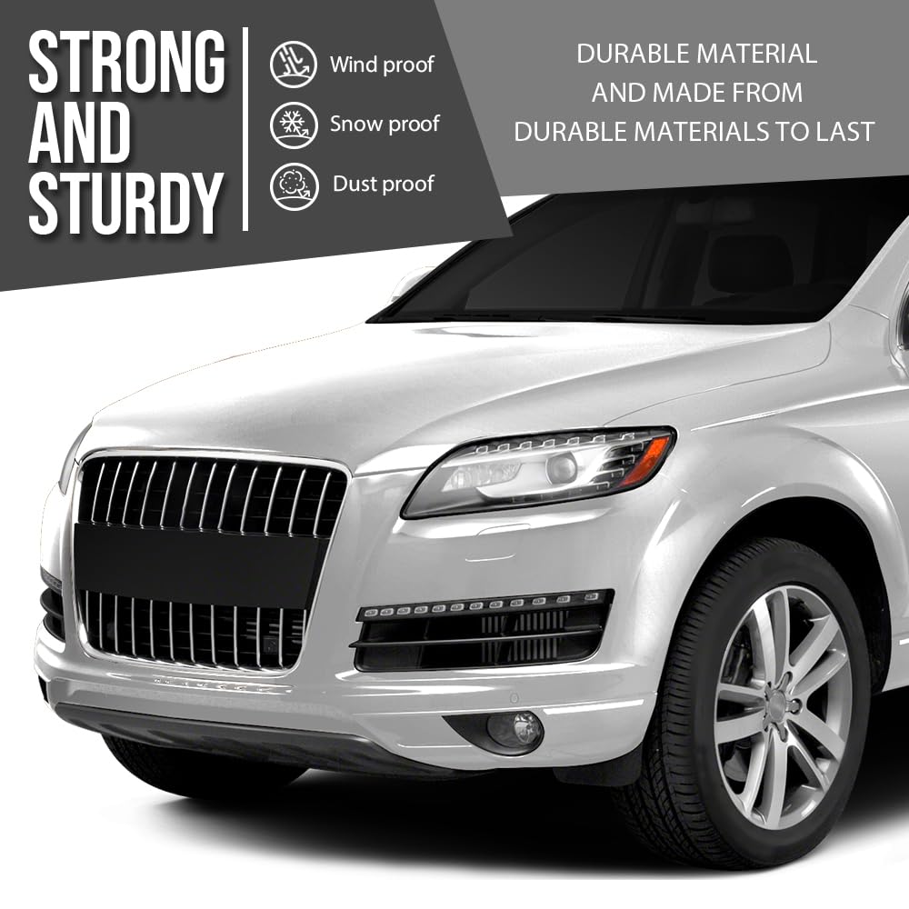 G-PLUS Front Bumper Lower Fog Light Grille Covers Pair Compatible with Audi Q7 Standard Base Model 2010 2011 2012 2013 2014 2015 (Not Fit Audi Q7 S-Line Model) 4L0807681B, 4L0807682B Black