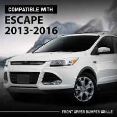 G-PLUS Front Upper Grille for Ford Escape 2013-2016 Chrome Molding Front View
