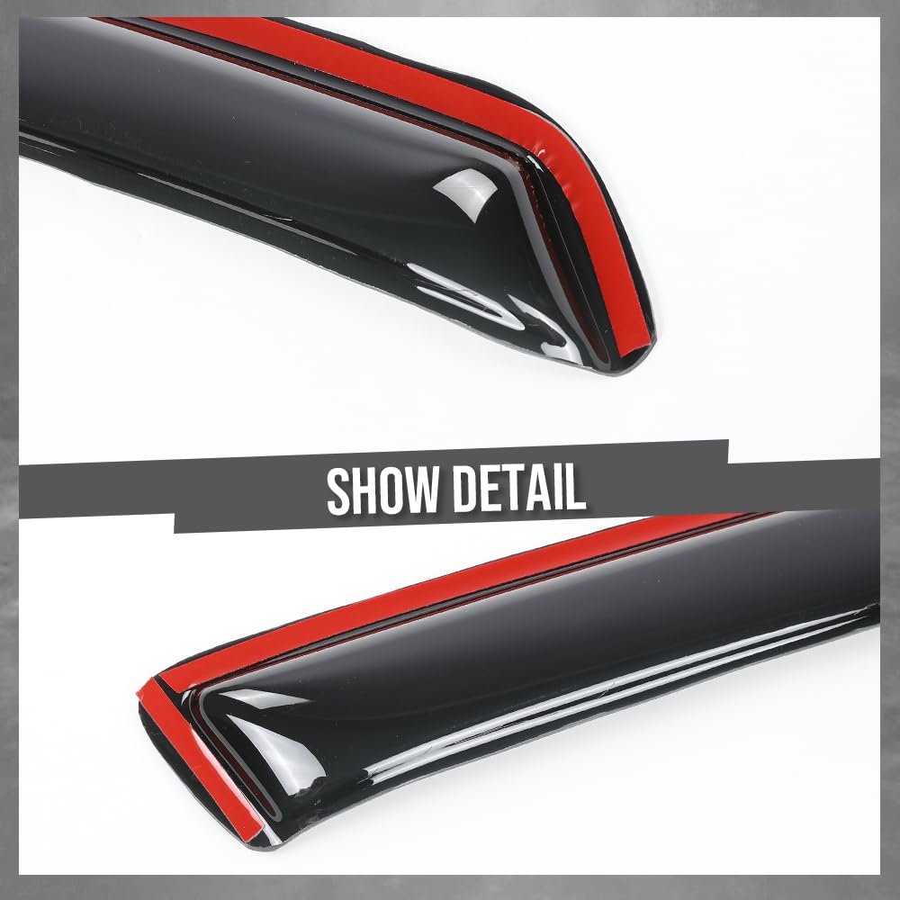 G-PLUS in-Channel Auto Vent Window Visor 4PCS Compatible with Honda Ridgeline 2017-2025 in-Channel Rain Guards Smoke