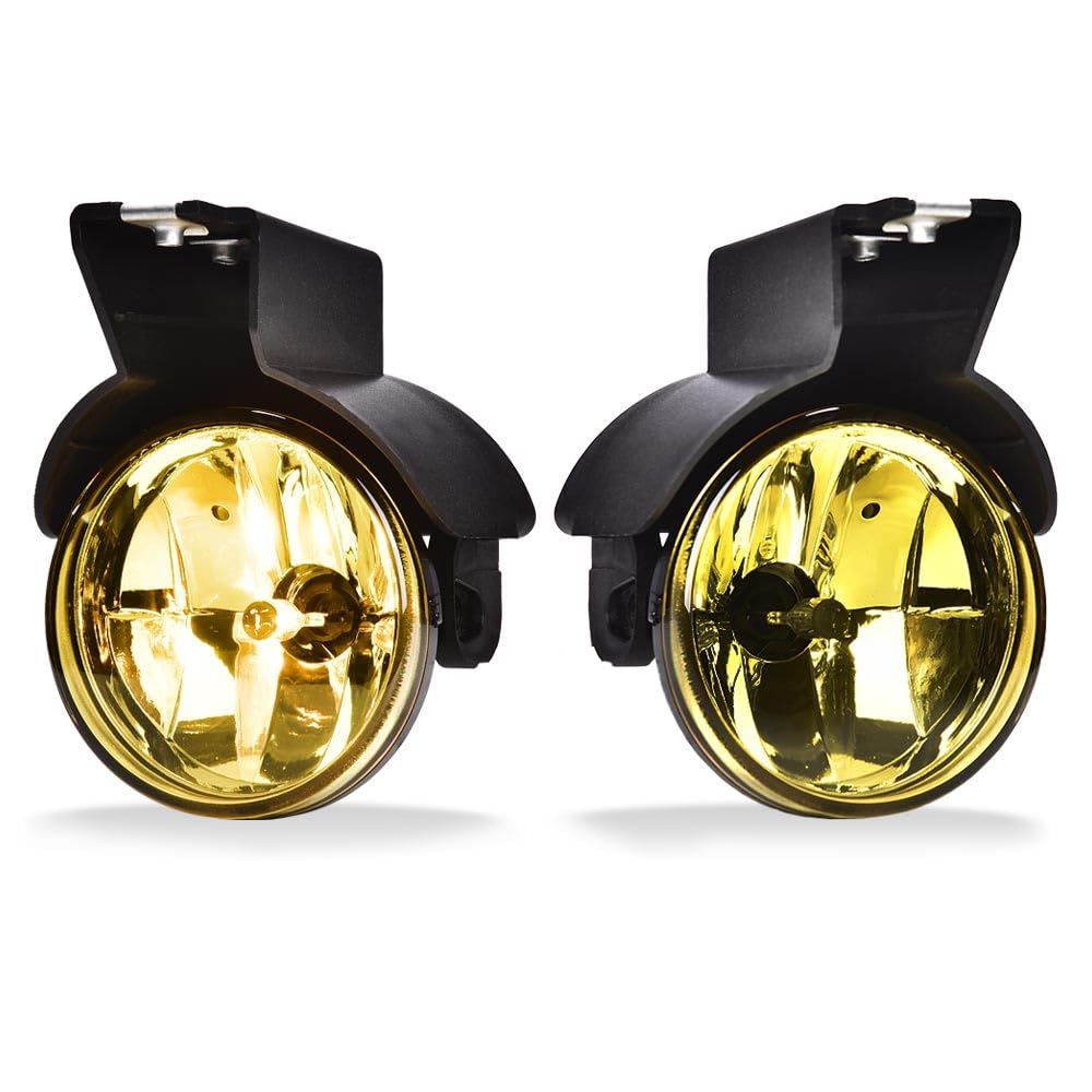 G-PLUS Front Bumper Fog Light Compatible with Dodge Dakota Pickup Truck 1997-2000/Fit Durango SUV 1998-2000 Driving Fog Lamps Driver & Passenger Side Pair,Yellow lens
