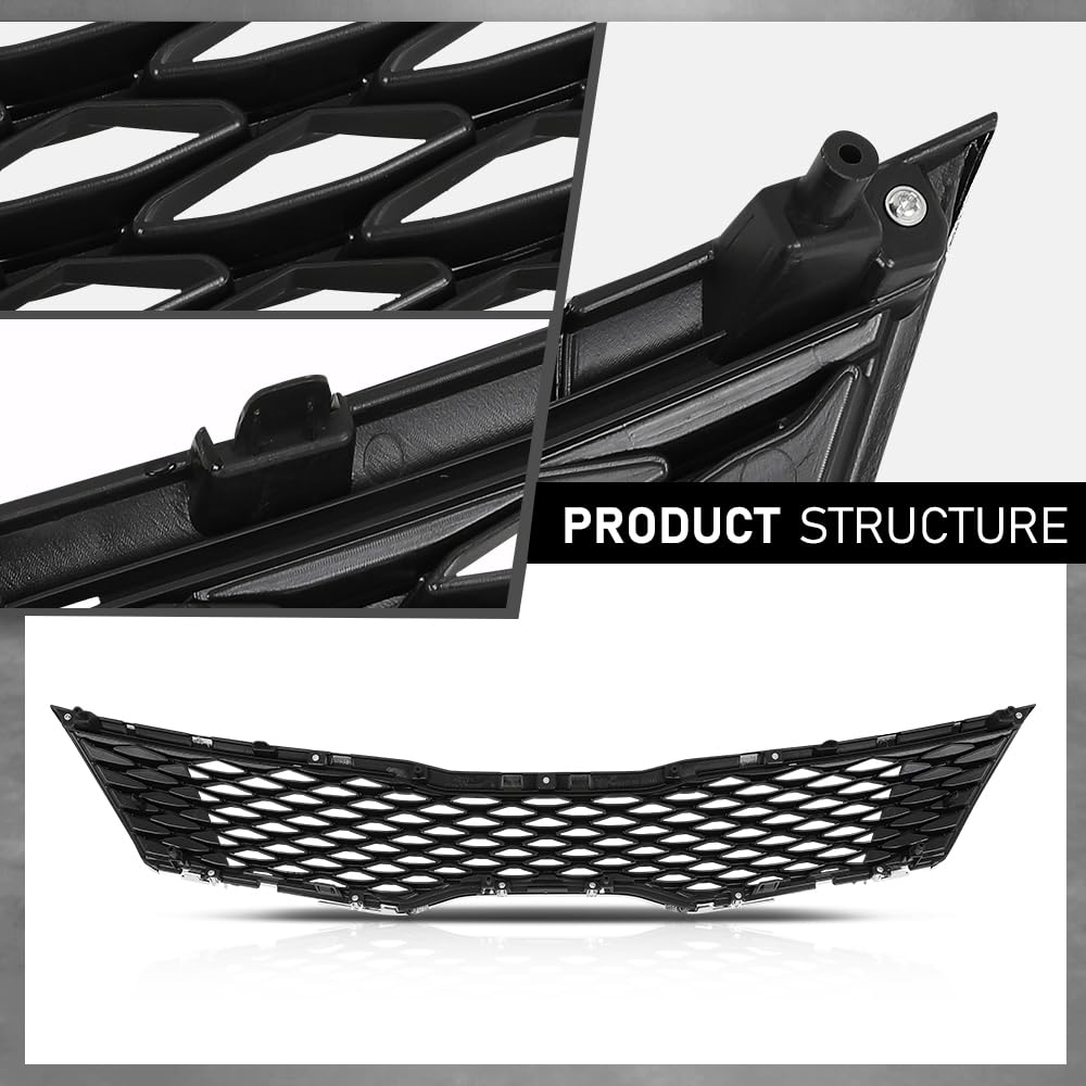 G-PLUS Front Upper Bumper Grille Assembly, Compatible with Kia Optima SX SXL Turbo 2016 2017 2018, Chrome