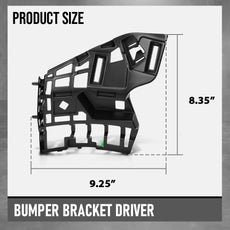 G-PLUS Front Lower Bumper Brackets Pair for Volvo XC90 2016-2023 Black Side View
