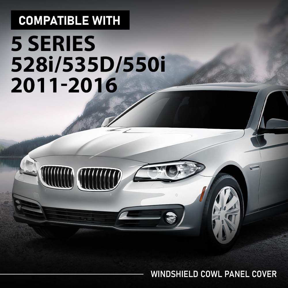 G-PLUS Windshield Wiper Cowl Panel Cover, Compatible with BMW F10 F11 528i 535d 535i M5 2011-2016, Only Fit Left Hand Drive Vehicles, 51717203124