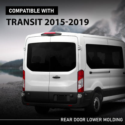 G-PLUS Left & Right Rear Door Lower Molding Compatible with Ford Transit Transit-150 Transit-250 Transit-350 2015-2019,Without Camera Hole CK4Z-99425B28-BB, KK3Z-99425B28-BC