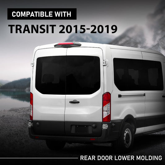 G-PLUS Left & Right Rear Door Lower Molding Compatible with Ford Transit Transit-150 Transit-250 Transit-350 2015-2019,Without Camera Hole CK4Z-99425B28-BB, KK3Z-99425B28-BC