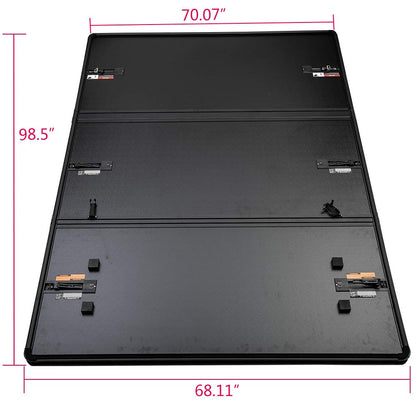G-PLUS Hard Tri-Fold Truck Tonneau Cover Folding Truck Top Coverscompatible with Toyota Tundra 2007-2013 8' feet Long Bed