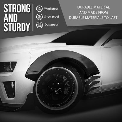 G-PLUS 4pcs Fender Flares with Front Canards Compatible with Chevy Camaro ZL1 Only 2010 2011 2012 2013 2014 2015 MB Style Black