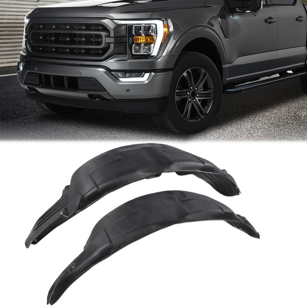 G-PLUS Rear Wheel Well Liner Guards Kit Compatible with Ford F150 Pickup Truck 2021, Rear Fender Mud Flaps Left & Right, ML3Z9927886A, Black