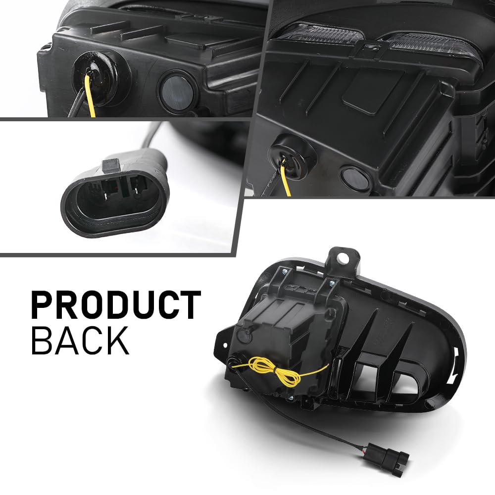 G-PLUS LED DRL Front Fog Light Daytime Running Light Lamps w/Switch, Compatible with Kia Rio EX/LX/S 2018-2020, W/o Wiring Harness, 922011W710, 922021W710, 865251W700, 865261W700