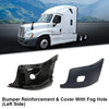 G-PLUS Left Dirver Side Bumper Reinforcement & Cover w/Fog Hole Compatible with Freightliner Cascadia 2008-2017 2127301002 2127301006 2128619002 2127300004