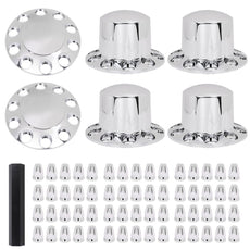 G-PLUS Wheel Hub Covers 6PCS for Semi Truck 20 22.5 24.5 Inch Wheels Chrome