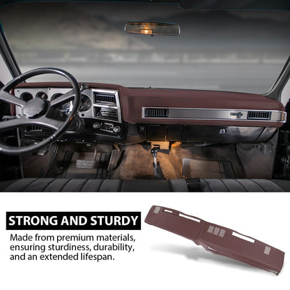 G-PLUS TPE Neutral Dashboard Dash Cover Red Compatible with 1981-1987 Chevy GMC Full Size Pickup/1981-1991 Chevy GMC SUV