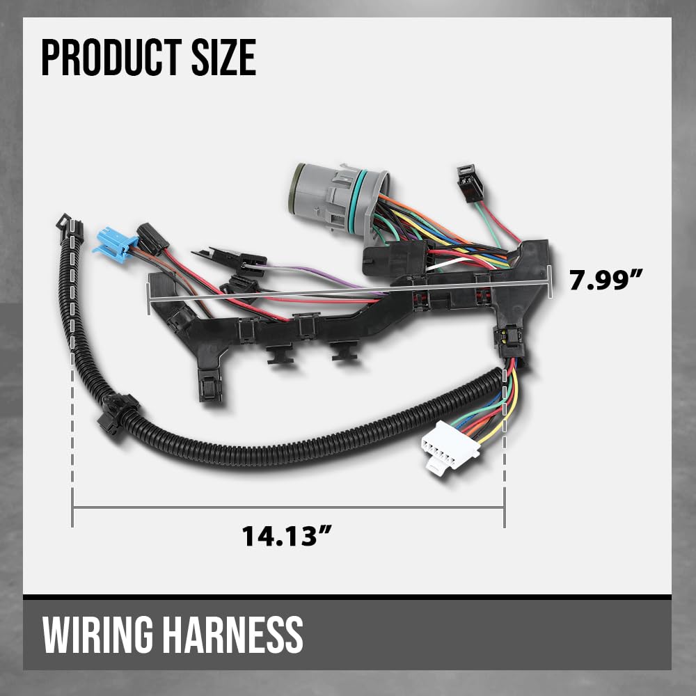 G-PLUS Wiring Harness Fit 2004-2005 6.6L Duramax LB7-LLY with Allison Transmission Not Fit 6 Solenoid Valve Bodies 29539792, 3500086, 37955A Black