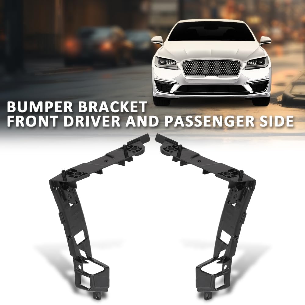 G-PLUS Front Driver and Passenger Side Bumper Bracket Compatible with Lincoln MKZ Base/Select 2017-2020 FO1043150, FO1042150, HP5Z17C947C, HP5Z17C947D Black