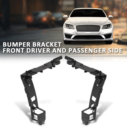G-PLUS Front Driver and Passenger Side Bumper Bracket Compatible with Lincoln MKZ Base/Select 2017-2020 FO1043150, FO1042150, HP5Z17C947C, HP5Z17C947D Black