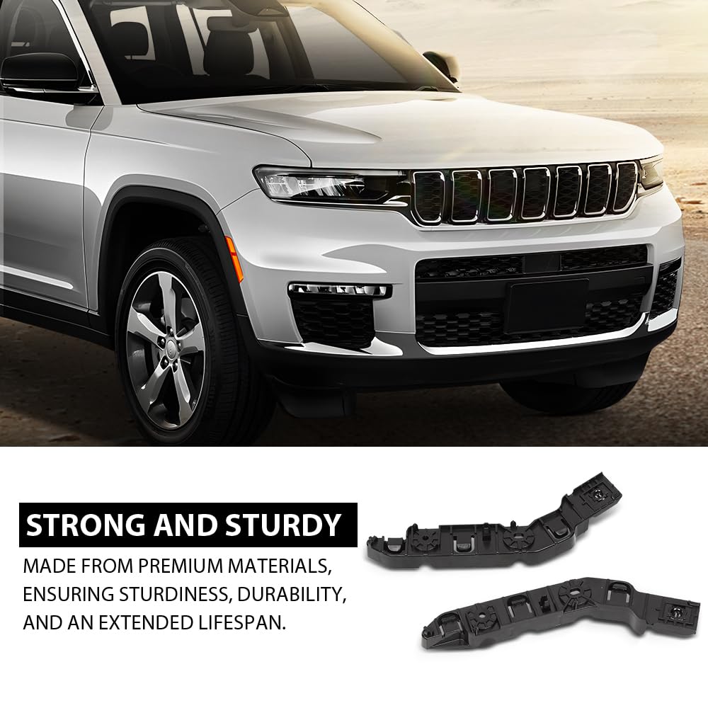G-PLUS Pair Front Bumper Bracket Support Retainer Holder, Compatible with Jeep Grand Cherokee 2021-2023, LH Driver & RH Passenger Side 2PCS, 68408115AB, 68408114AB