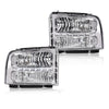 G-PLUS Smoked LED DRL headlights, Compatible with 2005 2006 2007 Ford F250 F350 F450 F550 Super Duty Bumper Headlamps, Clear Lens Chrome Housing Clear Reflector FO2503217,faros delanteros