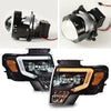 G-PLUS LED Headlights Assembly, Compatible with 2009-2014 Ford F150(Only Fit LED Style,NOt Fit without LED Style) Bumper Headlamps,Clear Lens Black Housing Amber Reflector